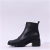 Pepe Saenz Sofia Front Zip Heel Boot - Black Leather